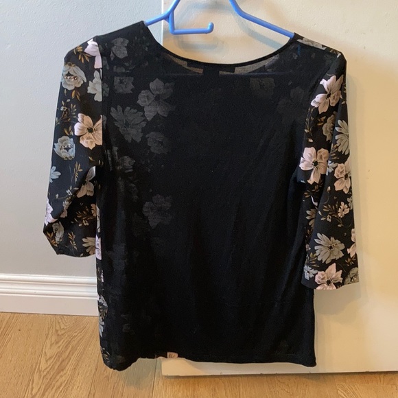 French connection 3/4 length sleeve floral top - Picture 3 of 3